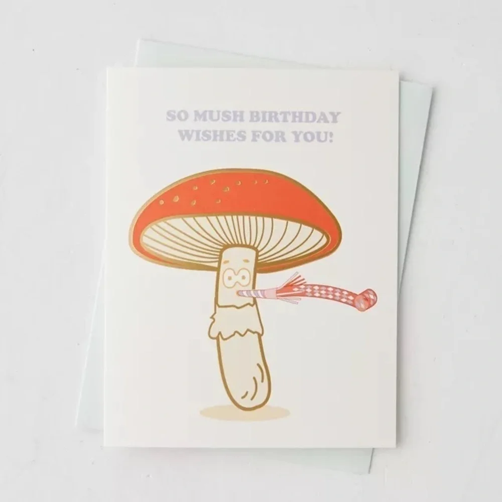 Mushroom Birthday Wishes Greeting Card ILOOTPAPERIE New